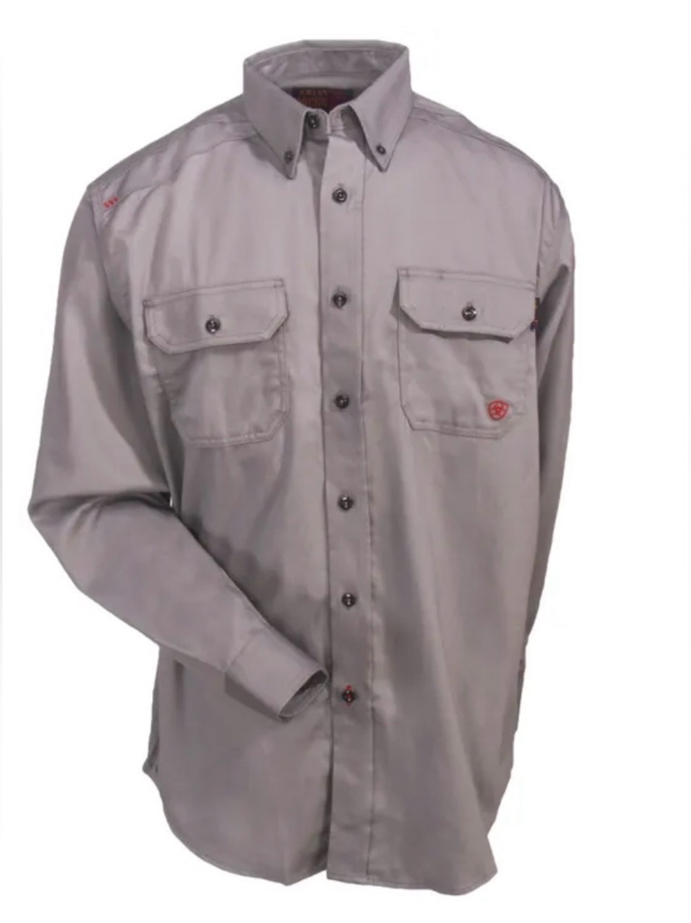 Ariat Work FR Solid Silver Fox Men's 10012253 Long-Sleeve Twill Shirt L